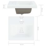 Einbauwaschbecken mit Wasserhahn 42x39x18 cm Keramik Weiss – Bild 12