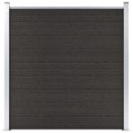 Zaunelement WPC 180x186 cm Schwarz