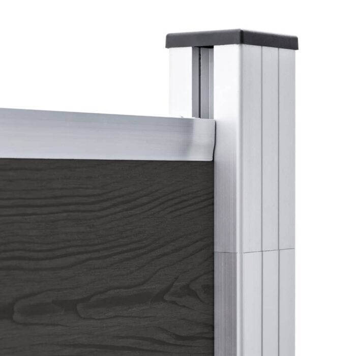 Zaunelement WPC 180x186 cm Schwarz – Bild 5