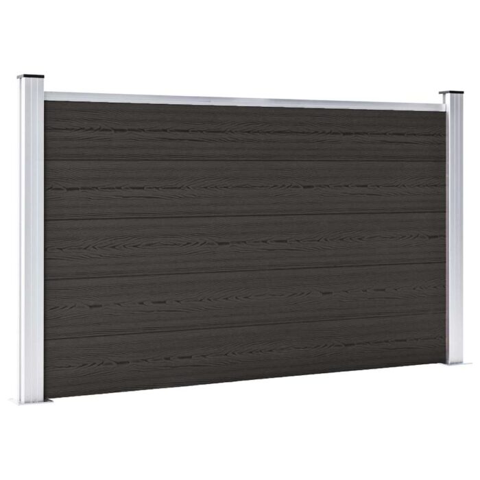Zaunelement WPC 180x105 cm Schwarz – Bild 2