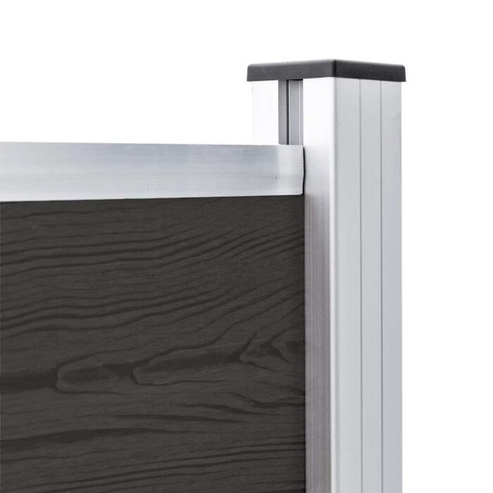 Zaunelement WPC 180x105 cm Schwarz – Bild 5