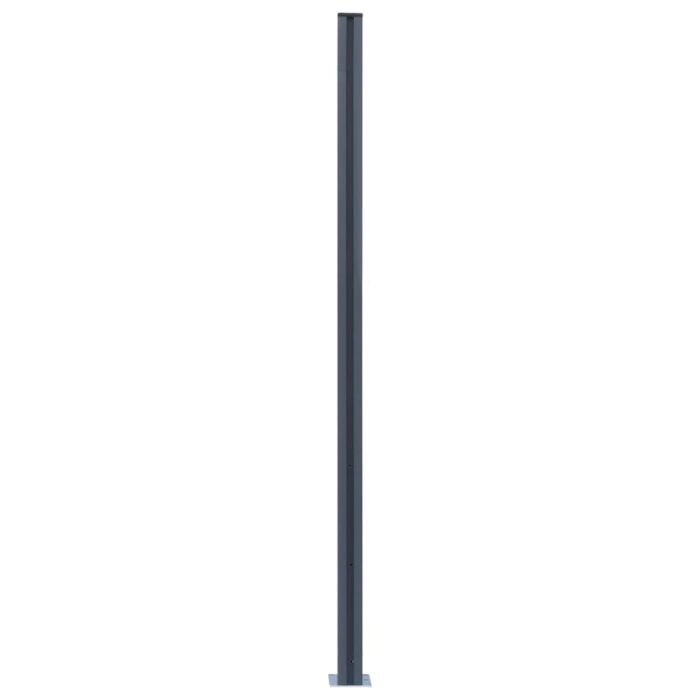 Zaunpfosten 2 Stk. Dunkelgrau 185 cm Aluminium – Bild 4