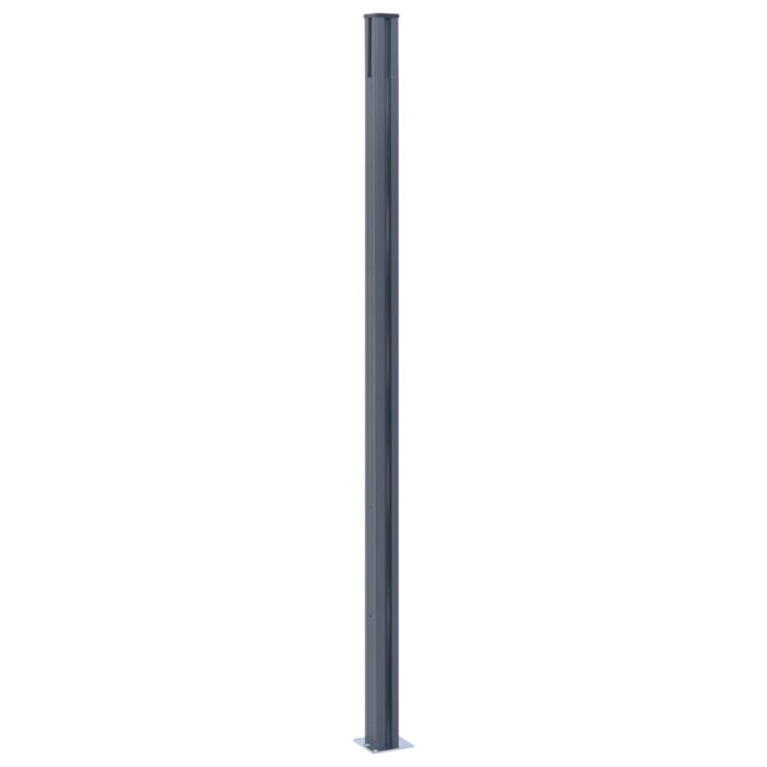 Zaunpfosten 2 Stk. Dunkelgrau 185 cm Aluminium – Bild 5