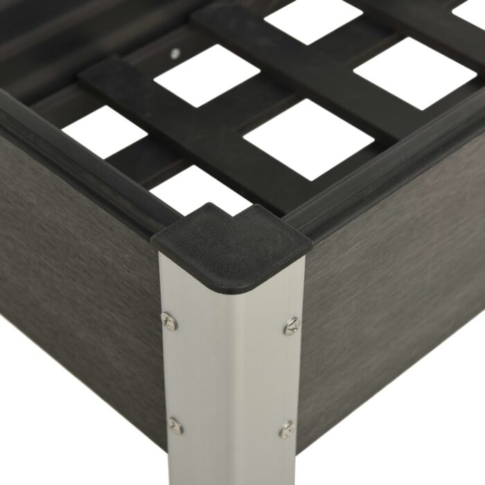 Garten-Hochbeet 75x40x75 cm WPC Grau – Bild 4