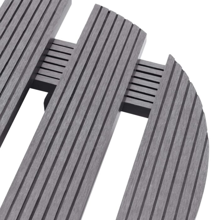 Pflanzenroller 2 Stk. Grau Ø30x7,5 cm WPC – Bild 4