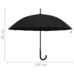 Regenschirm Automatisch Schwarz 105cm – Bild 6