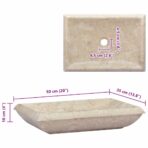 Waschbecken Creme 50x35x10 cm Marmor – Bild 8