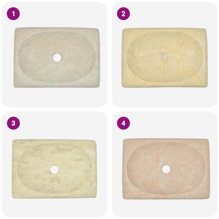 Waschbecken Creme 50x35x10 cm Marmor – Bild 6