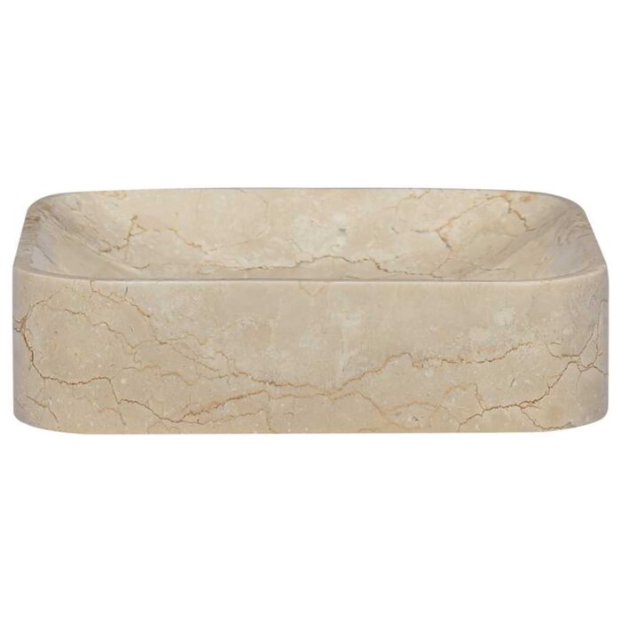 Waschbecken Creme 40x40x10 cm Marmor – Bild 2