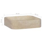 Waschbecken Creme 40x40x10 cm Marmor – Bild 8