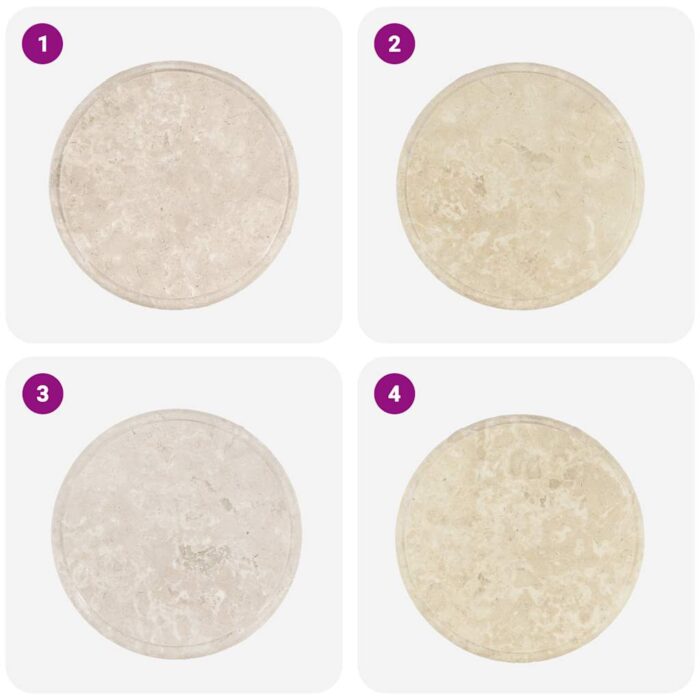Tischplatte Creme Ø40x2,5 cm Marmor – Bild 4