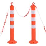 Absperrpfosten 10 Stk. mit Kette 75 cm PE