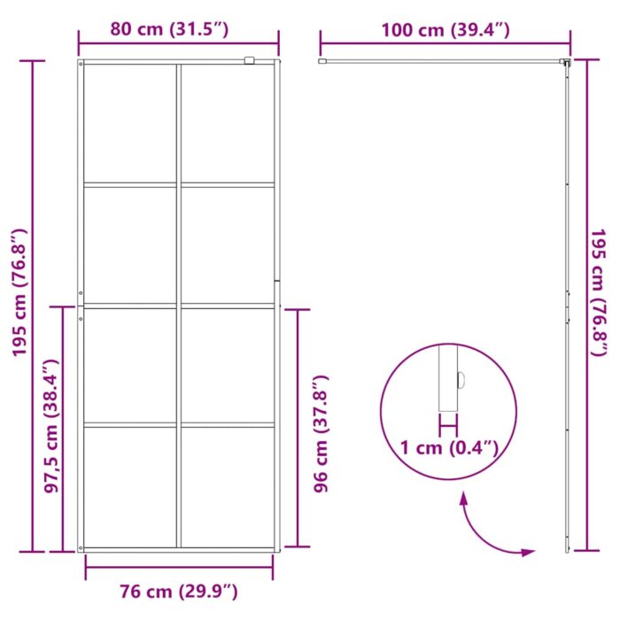 Duschwand für Begehbare Dusche mit Klarem ESG Glas 80x195 cm – Bild 8