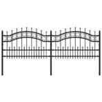 Gartenzaun mit Speerspitze Schwarz 240 x 75 cm Pulverbeschichteter Stahl – Bild 2