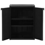 Gartenschrank Schwarz 65x45x88 cm PP Rattan-Optik – Bild 4