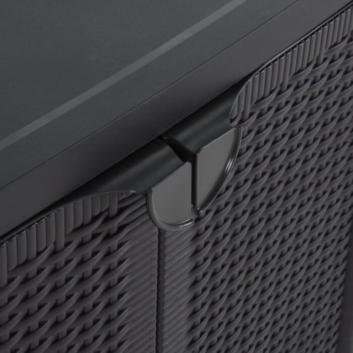 Gartenschrank Schwarz 65x45x88 cm PP Rattan-Optik – Bild 7