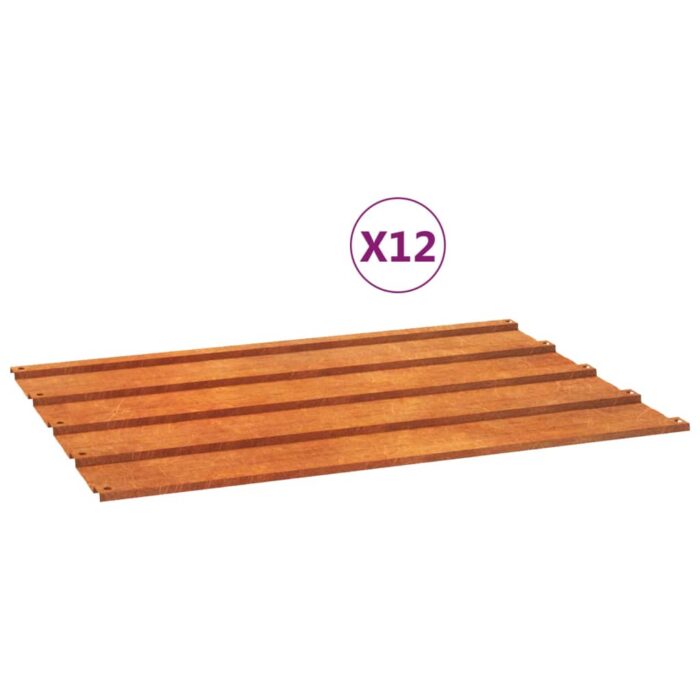 Dachplatten 12 Stk. Rostig 60x44 cm Cortenstahl – Bild 2