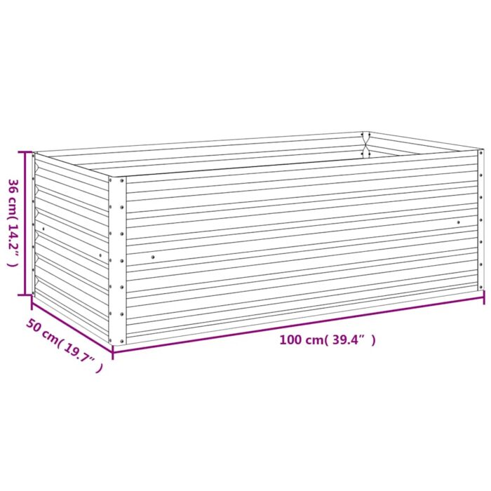 Garten-Hochbeet 100 x 50 x 36 cm Cortenstahl – Bild 7