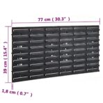 26-tlg / 30-tlg Stapelboxen-Wandregal Rot & Schwarz 77x39cm Polypropylen – Bild 10