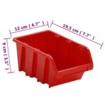 26-tlg / 30-tlg Stapelboxen-Wandregal Rot & Schwarz 77x39cm Polypropylen – Bild 12