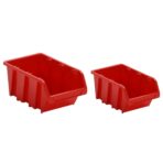 26-tlg / 30-tlg Stapelboxen-Wandregal Rot & Schwarz 77x39cm Polypropylen – Bild 5