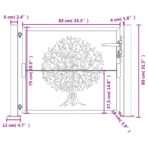 Gartentor Anthrazit 100x75 cm Stahl Baum-Design – Bild 9