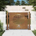 Gartentor 100x75 cm Cortenstahl Baumdesign