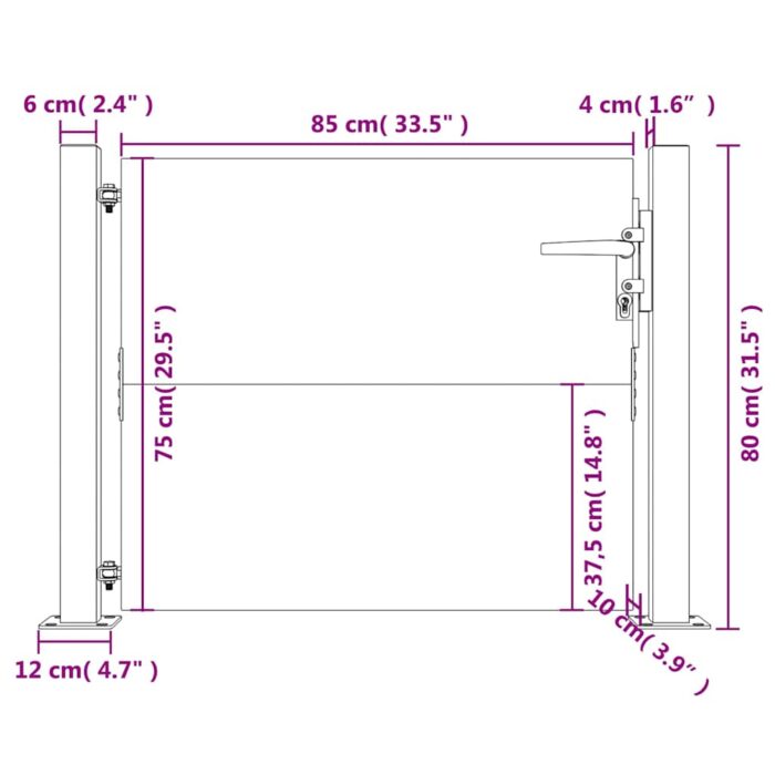 Gartentor 100x75 cm Cortenstahl – Bild 11
