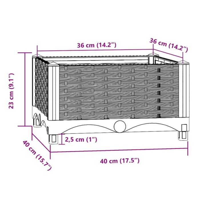 Hochbeet 40x40x23 cm Polypropylen – Bild 7