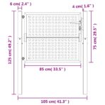 Gartentor Anthrazit 100x75 cm Stahl – Bild 6