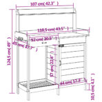 Pflanztisch mit Schrank 110,5x45x124,5 cm Massivholz Tanne – Bild 12