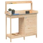 Pflanztisch mit Schrank 110,5x45x124,5 cm Massivholz Tanne – Bild 4
