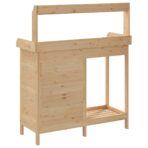 Pflanztisch mit Schrank 110,5x45x124,5 cm Massivholz Tanne – Bild 9
