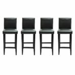 Barshocker 4 Stk. Schwarz Kunstleder – Bild 2