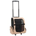 Trolley für Haustiere 3-in-1 Faltbar Beige