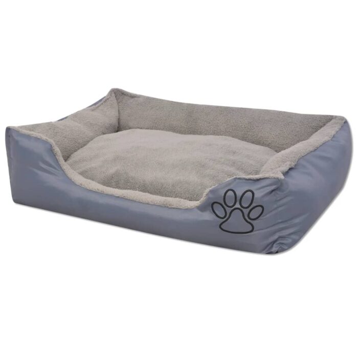 Hundebett mit gepolstertem Kissen Grösse S Grau – Bild 2