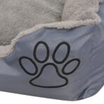 Hundebett mit gepolstertem Kissen Grösse S Grau – Bild 4