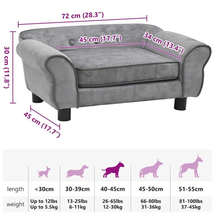 Hundesofa Schwarz 72x45x30 cm Plüsch – Bild 9