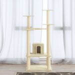 Kratzbaum mit Sisal-Kratzsäulen Creme 110 cm