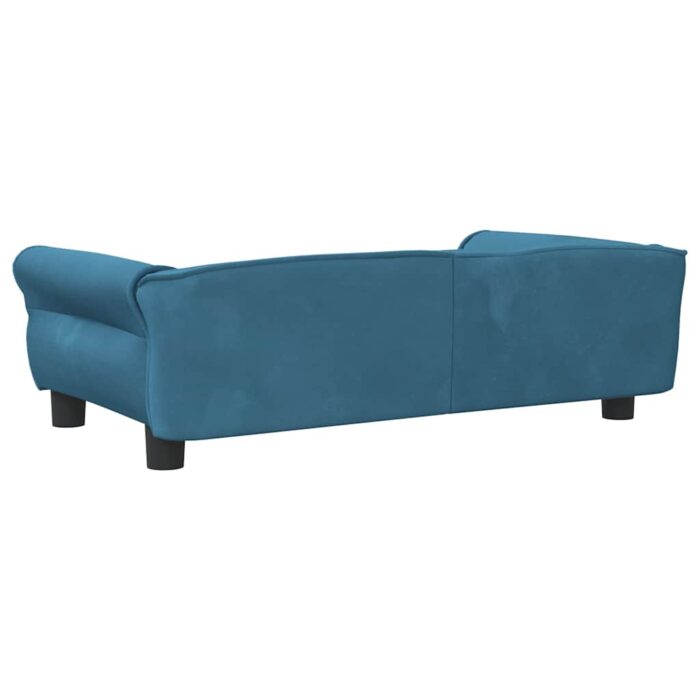 Hundebett Blau 95x55x30 cm Samt – Bild 5
