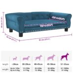Hundebett Blau 95x55x30 cm Samt – Bild 7