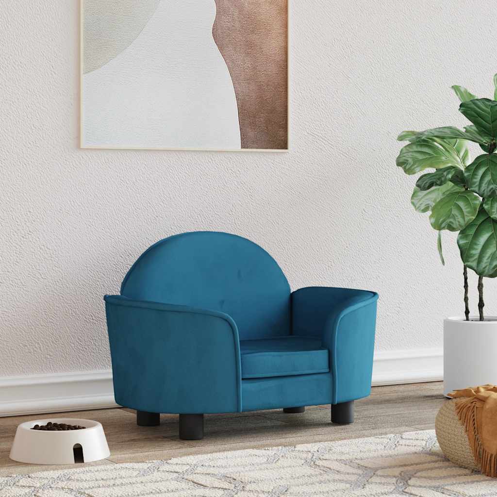 171838_1.jpg Hundebett Blau 66x40x45 cm Samt – Bild 1