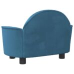 Hundebett Blau 66x40x45 cm Samt – Bild 5