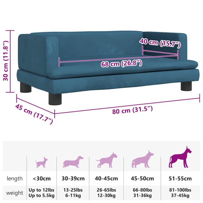 Hundebett Grau 80x45x30 cm Kunstleder – Bild 7