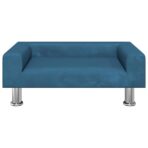 Hundebett Blau 70x45x26,5 cm Samt – Bild 3