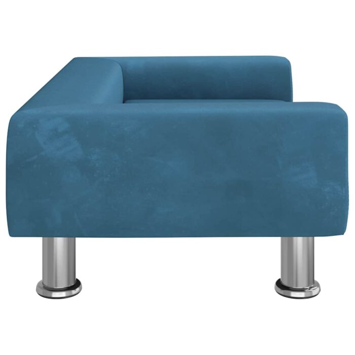 Hundebett Blau 70x45x26,5 cm Samt – Bild 4