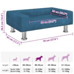 Hundebett Blau 70x45x26,5 cm Samt – Bild 7