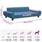 Hundebett Blau 70x45x33 cm Samt – Bild 7