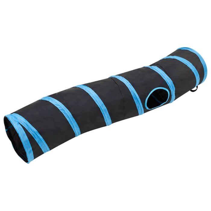 Katzentunnel in S-Form Schwarz und Blau 122 cm Polyester – Bild 3