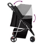 Hundewagen Faltbar Schwarz 80x46x98 cm Oxford-Gewebe – Bild 6